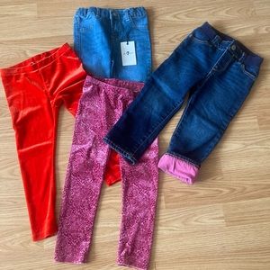 toddler girl pants size 3T(4pcs)